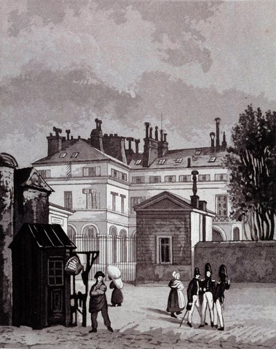 Vista da Escola Politécnica no século XVIII. Gravura de Berthoud de Henry Berthoud