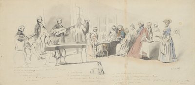 Festa do Chá na casa do Príncipe de Conti, meados do século XIX. de Henry Bonaventure Monnier