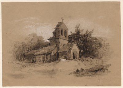 Igreja em uma paisagem, do século XIX. de Henry Bright