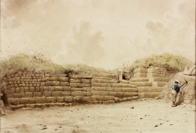 Housesteads, c.1848 (lápis e aquarela sobre papel) de Henry Burdon Richardson