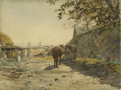 Vista das paredes do Barrack no Leazes, Newcastle upon Tyne (wc no papel, no cartão) de Henry Burdon Richardson