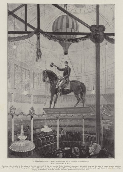 Um notável disco de circo, descida rápida de cavalo de Corradini de Henry Charles Seppings Wright