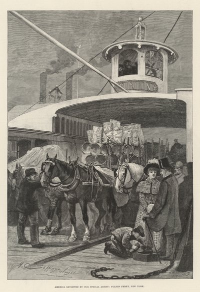 América revisitada por nosso artista especial, Fulton Ferry, Nova York de Henry Charles Seppings Wright