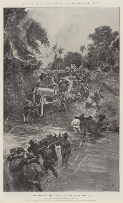Perto da guerra hispano-americana, a batalha de San Juan, realizada em um canto feio de Henry Charles Seppings Wright