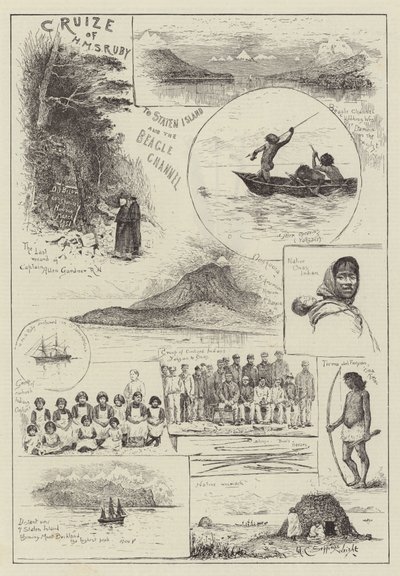 Cruize de HMS Ruby para Staten Island e o Canal de Beagle de Henry Charles Seppings Wright