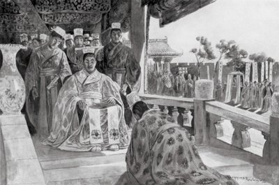 Han Yu a apresentar o seu Memorial (litografia) de Henry Charles Seppings Wright