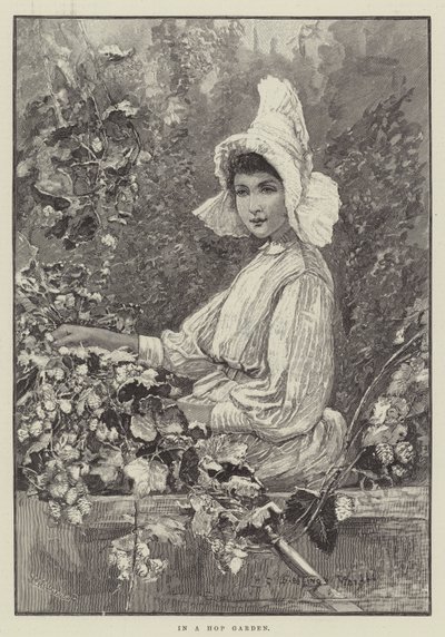 Em um jardim de lúpulo de Henry Charles Seppings Wright