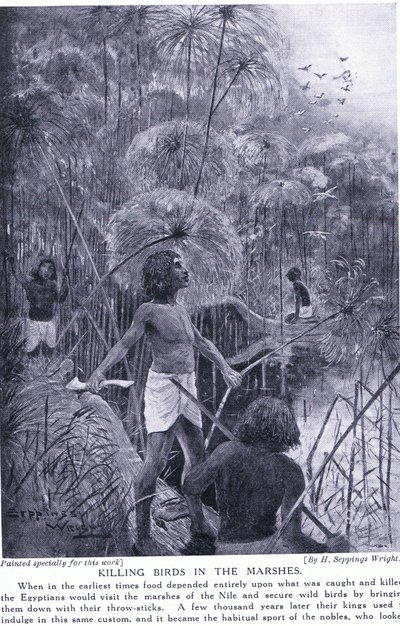 Matando pássaros nos pântanos, c.1920 de Henry Charles Seppings Wright