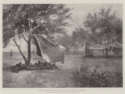 Posto Avançado dos Highlanders de Seaforth durante o Dia no Rio Modder de Henry Charles Seppings Wright