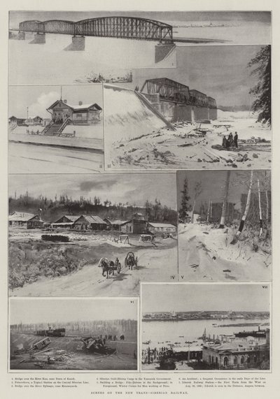 Cenas da Nova Ferrovia Transiberiana de Henry Charles Seppings Wright