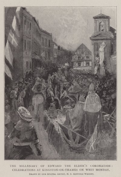 O Milênio da Coroação de Edward, o Velho, Celebrações em Kingston-on-Thames, na Segunda-feira de Pentecostes de Henry Charles Seppings Wright