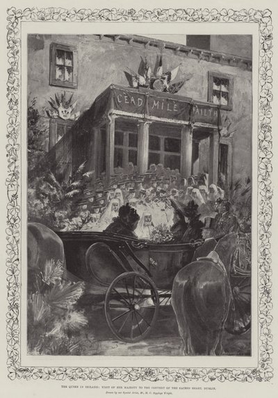 A Rainha na Irlanda, Visita de Sua Majestade ao Convento do Sagrado Coração, Dublin de Henry Charles Seppings Wright