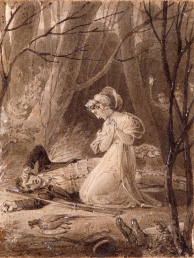 Cena de Tales of the hall, de George Crabbe, século XIX. de Henry Corbould