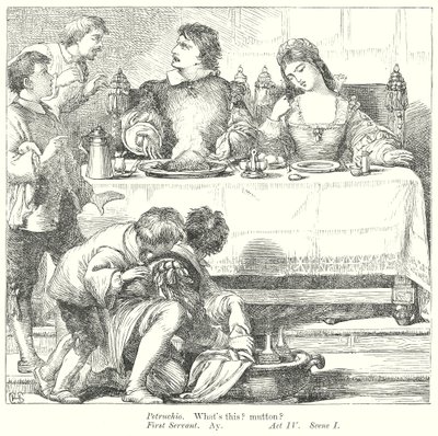 A Megera Domada (gravura) de Henry Courtney (after) Selous