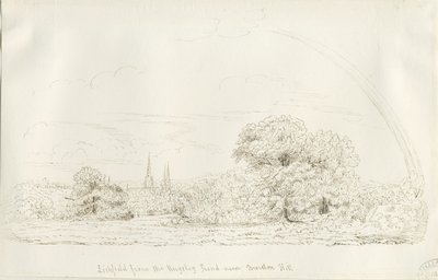 Lichfield - North View (distante): desenho a caneta, nd [1788-1855] (desenho) de Henry Curzon Allport