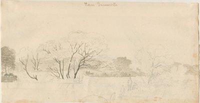 Tamworth - Vista distante: desenho a lápis, nd [1788-1855] (desenho) de Henry Curzon Allport