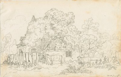 Yoxall - Old Farm House: desenho a lápis, nd [c 1815] de Henry Curzon Allport