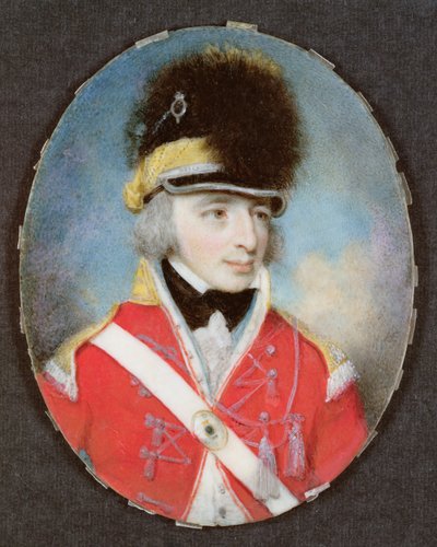 Miniatura de um oficial desconhecido, c.1797 de Henry Edridge