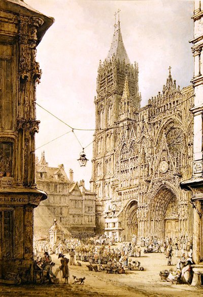 Catedral de Rouen, frente oeste de Henry Edridge
