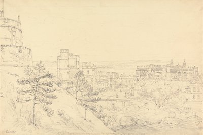 Castelo de Windsor da Glacis da Torre Redonda de Henry Edridge
