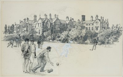 Cheadle Asylum a partir do Bowling Green de Henry Edward Tidmarsh