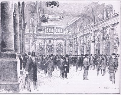 Dentro, a, real, câmbio, em, manchester, ilustração, fromCassells, história, de, inglaterra, 1900s de Henry Edward Tidmarsh