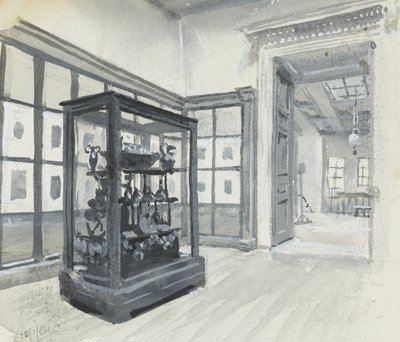 Vista interior do Museu Britânico mostrando a galeria de gravuras de Henry Edward Tidmarsh