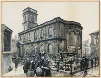 Igreja de St. Ann a partir do beco de Henry Edward Tidmarsh