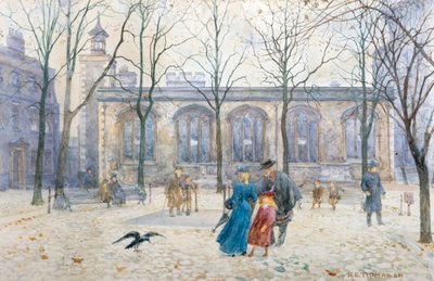 O Corvo da Igreja, Torre de Londres (aguarela) de Henry Edward Tidmarsh
