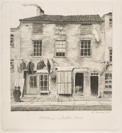Casa antiga na Rector Street, de «Cenas da velha Nova Iorque» de Henry Farrer