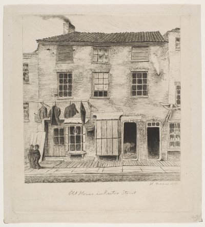 Casa velha na rua do reitor das cenas de New York velho, 1870. de Henry Farrer
