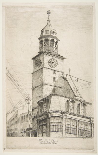Os correios, Middle Dutch Church, de «Cenas da antiga Nova Iorque» de Henry Farrer