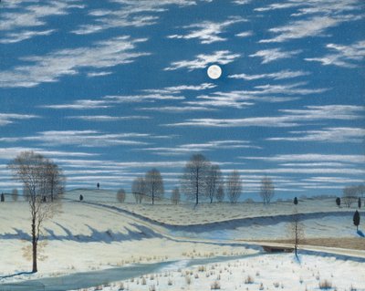 Cena de inverno no luar, 1869. de Henry Farrer