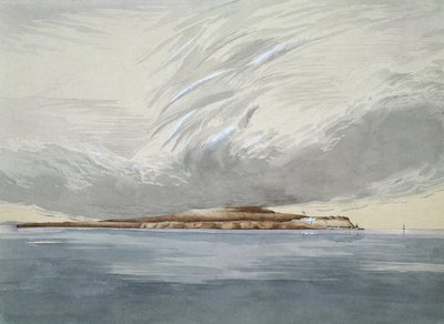 Forte e Ilha de Mackinaw, outubro de 1842 (wc no papel) de Henry Francis Ainslie