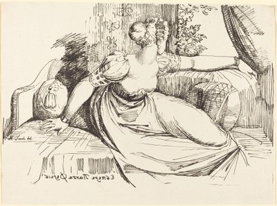 Uma mulher sentada na janela de Johann Heinrich Füssli