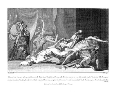 Tentativa de exorcizar espíritos malignos que possuem um paciente no Hospital San Spirito, Roma, 1792 de Johann Heinrich Füssli
