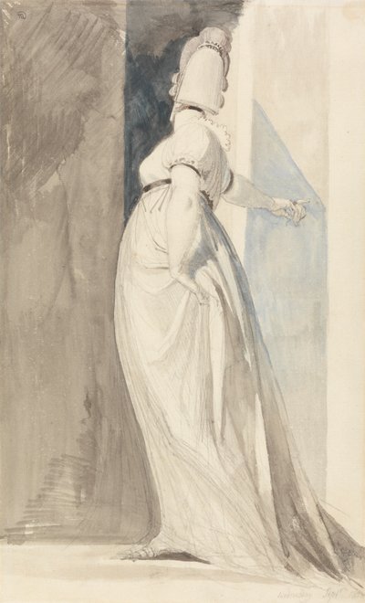 Vista traseira de uma Fêmea em Pé, Chamada Sra. Fuseli de Johann Heinrich Füssli