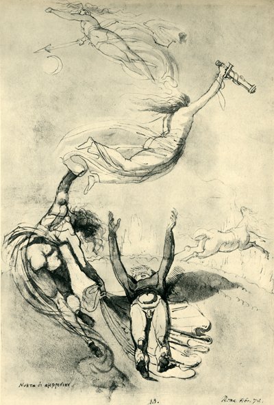 Herói morto com deusas, 1778, 1943. de Johann Heinrich Füssli
