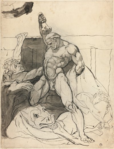 Hércules matando as éguas de Diomedes de Johann Heinrich Füssli