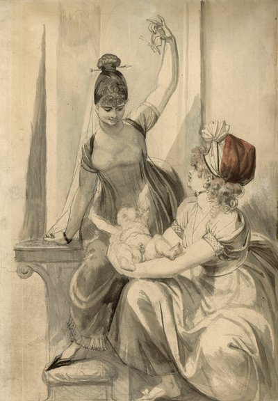 A mãe e a sua família no campo de Henry Fuseli