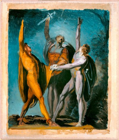 Esboço para "Oath on the Rütli," Figura Feminina (verso) de Johann Heinrich Füssli