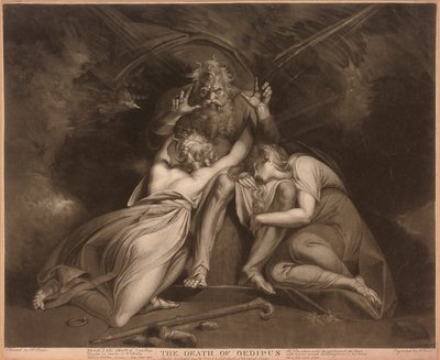A morte de Édipo, gravada por William Ward de Johann Heinrich Füssli