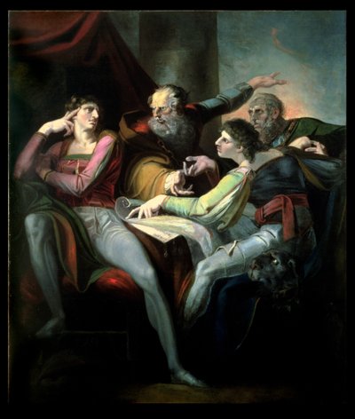 A disputa entre Hotspur, Worcester, Mortimer e Glendower, 1784 de Johann Heinrich Füssli
