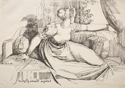 Mulher em um sofá de Johann Heinrich Füssli