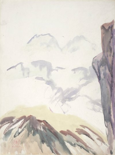 Estudo da montanha (aguarela sobre papel) de Henry George Keller
