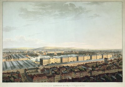 Uma vista do cais de Londres de St. Georges-in-the-East, gravada por Daniel Havell, pub. por T. Clay, 1816 (aquatinta) de Henry Haseler