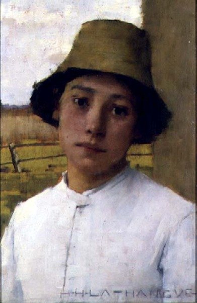The Young Farmhand, c.1885 (óleo sobre painel) de Henry Herbert La Thangue