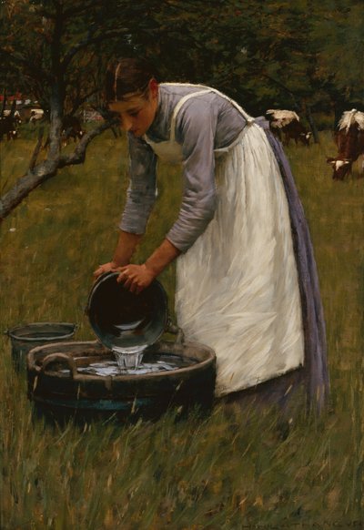 Regando as Vacas (óleo sobre tela) de Henry Herbert La Thangue