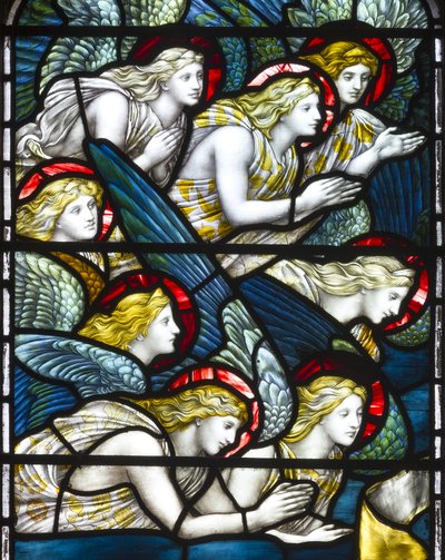 Anjos, adoração do cordeiro, 1884 (vitral) de Henry Holiday