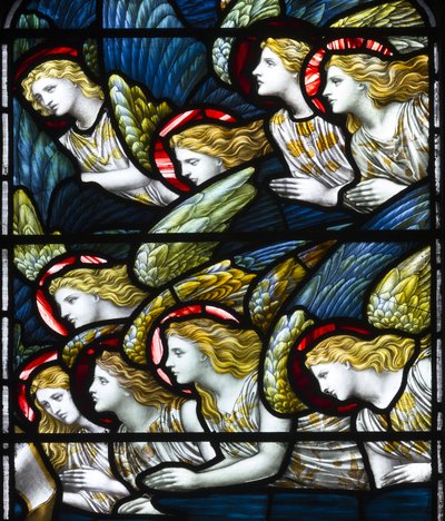 Anjos, adoração do cordeiro, 1884 (vitral) de Henry Holiday